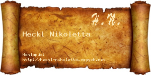 Heckl Nikoletta névjegykártya